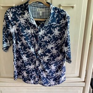 Replica Industry button up floral plaid top